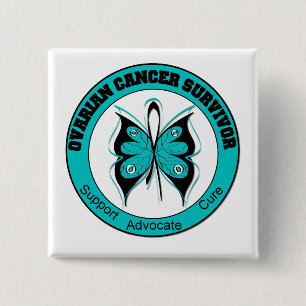 Badge Carré 5 Cm T-shirts SURVIVANTS DU CANCER OVARIEN