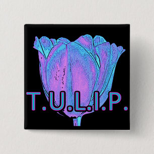 BADGE CARRÉ 5 CM T.U.L.I.P