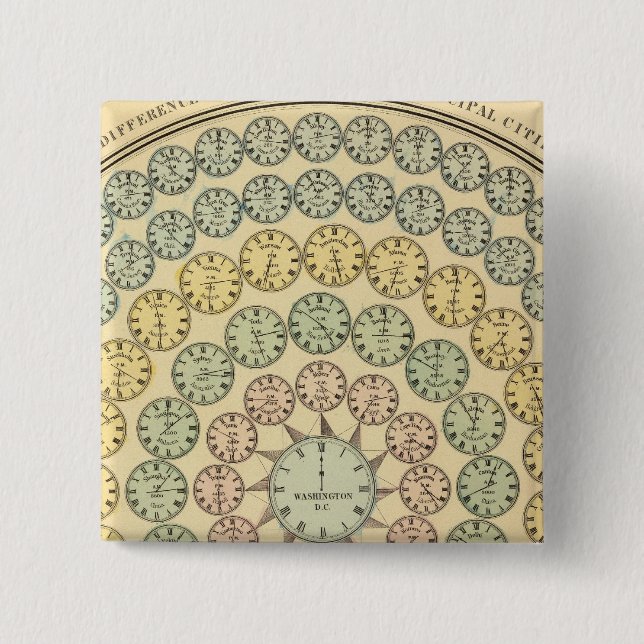 Badge Carré 5 Cm Table de temps (Devant)