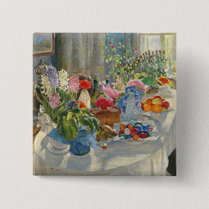 Badge Carré 5 Cm Tableau de Pâques