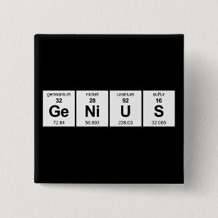 Badge Carré 5 Cm Tableau périodique GeNiUS
