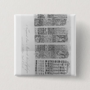 Badge Carré 5 Cm Tables astronomiques maya avec les éclipses