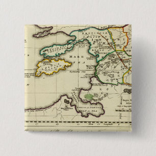 Badge Carré 5 Cm Tabularum géographiquement, spécimen World Map
