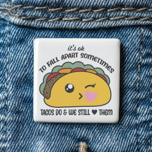 Badge Carré 5 Cm Tacos s'effondre mème