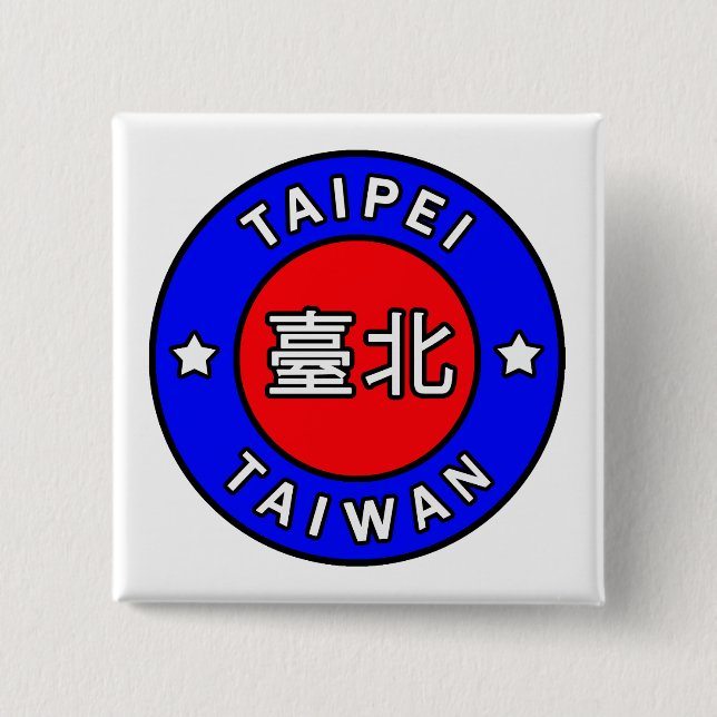 Badge Carré 5 Cm Taipei Taïwan (Devant)