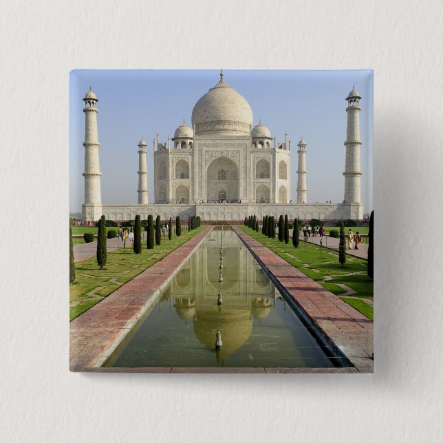 Badge Carré 5 Cm Taj Mahal, Agra, Uttar Pradesh, Inde, (Devant)