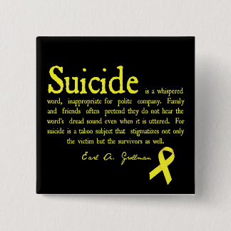 Badge Carré 5 Cm Talent de prévention de suicide avec la citation