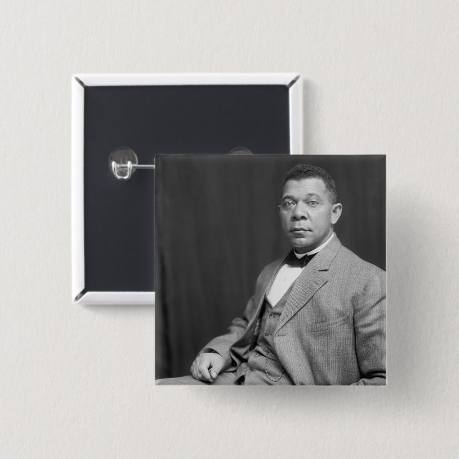 Badge Carré 5 Cm Taliaferro Washington : Black Educator (Devant & derrière)