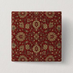 Badge Carré 5 Cm Tapisserie arabesque écarlate persane rouge