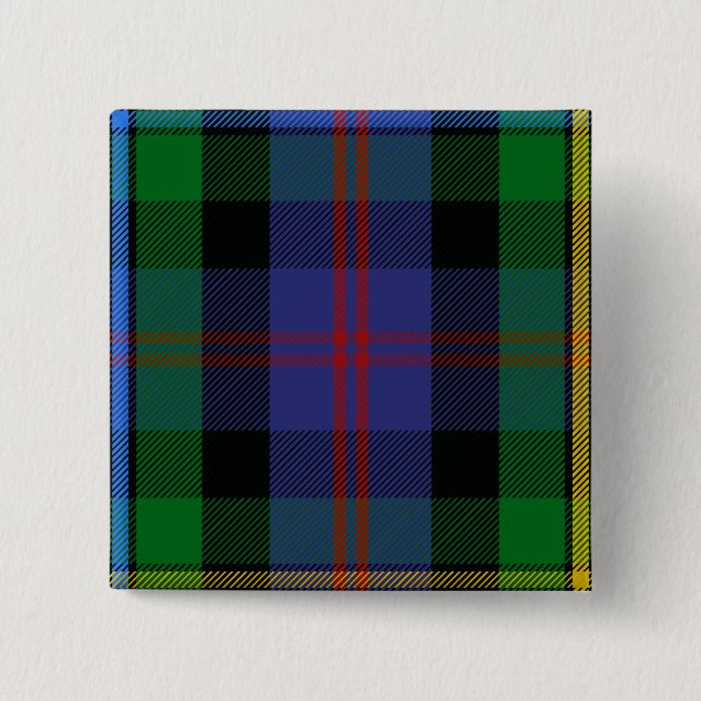 Badge Carré 5 Cm Tartan de Malcolm de clan (Devant)