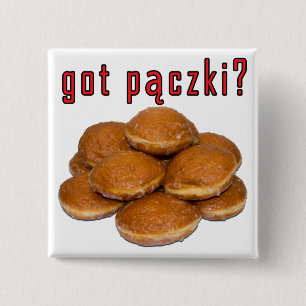 Badge Carré 5 Cm t'as paczki ? Dessert polonais