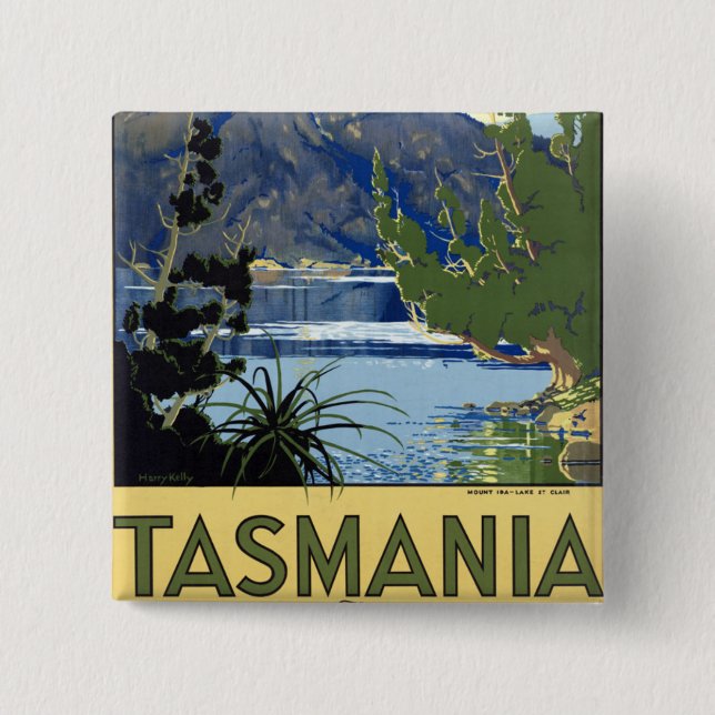 Badge Carré 5 Cm Tasmanie (Devant)