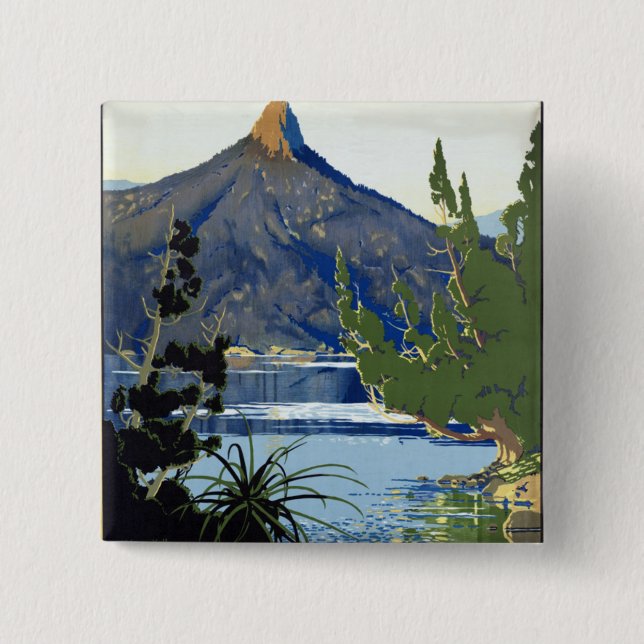 Badge Carré 5 Cm Tasmanie ~ Suisse du Sud (Devant)