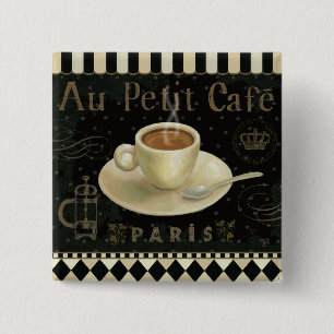 Badge Carré 5 Cm Tasse de cappuccino