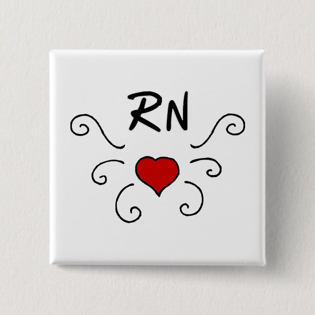 Badge Carré 5 Cm Tatouage d'amour de RN (Devant)