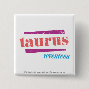 Badge Carré 5 Cm Taureau LtPink