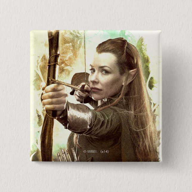 Badge Carré 5 Cm TAURIEL™ Fille de Mirkwood (Devant)