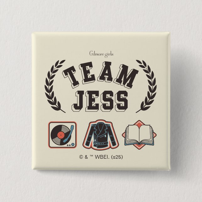 Badge Carré 5 Cm Team Jess Gilmore Girls Design (Devant)