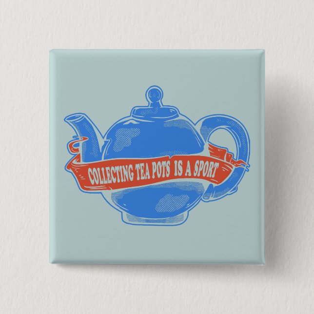 Badge Carré 5 Cm Teapot Collecte de théières (Devant)