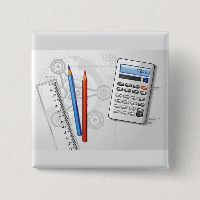 Badge Carré 5 Cm Technical Drawing Office Supplies (Devant)