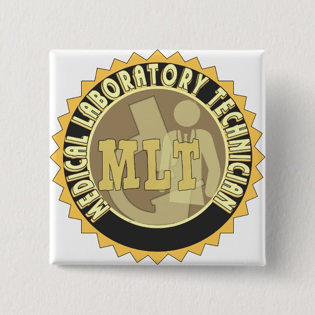 BADGE CARRÉ 5 CM TECHNICIEN DE LABORATOIRE MÉDICALE D'INSIGNE DE (Devant)