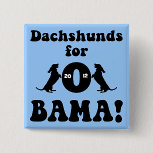Badge Carré 5 Cm teckels pour Obama