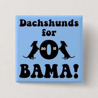 Badge Carré 5 Cm teckels pour Obama
