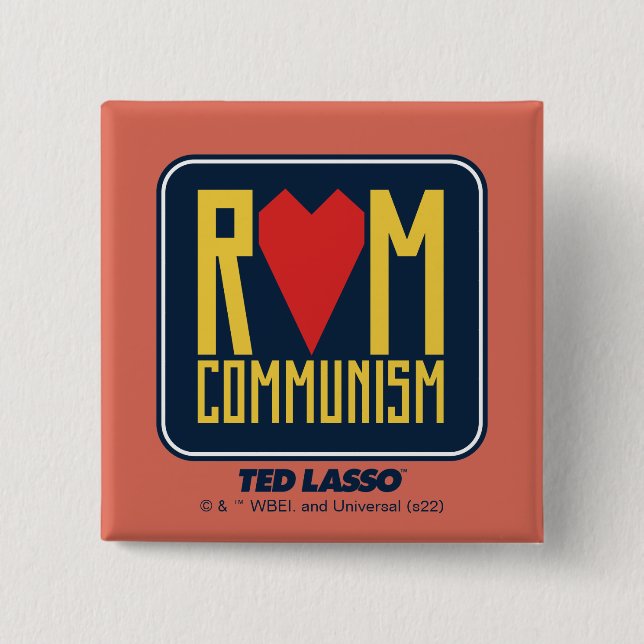 Badge Carré 5 Cm Ted Lasso | Graphique du communisme rom (Devant)