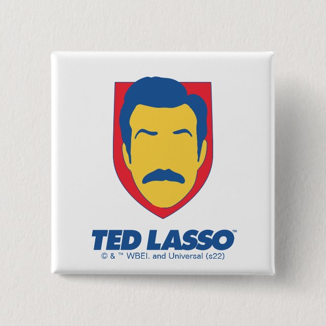 Badge Carré 5 Cm Ted Lasso | Icône face (Devant)