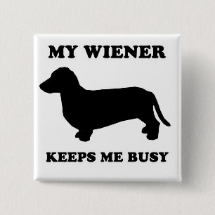 Badge Carré 5 Cm TEE - SHIRT de CHIEN de SAUCISSE - "ma saucisse me