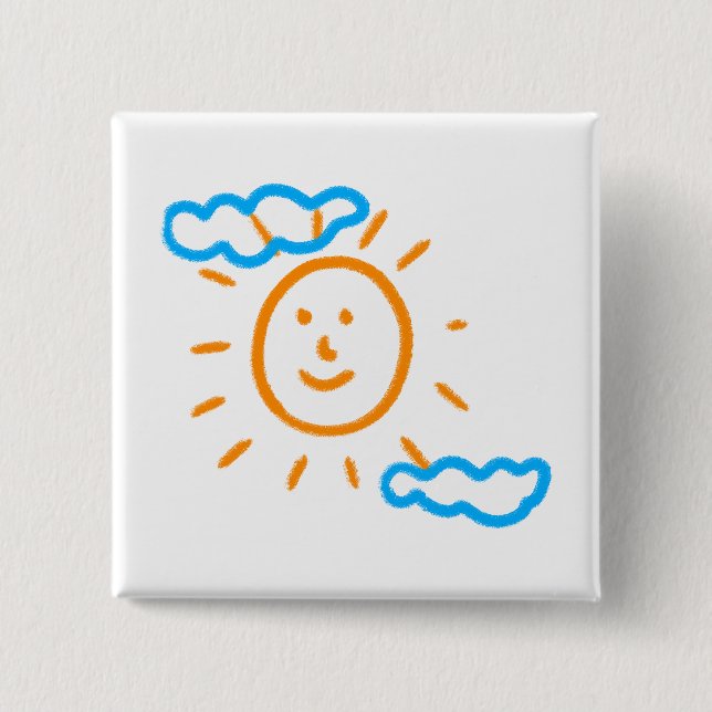 Badge Carré 5 Cm Télécharger des enfants Dessiner Transformer des e (Devant)