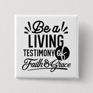 Badge Carré 5 Cm Témoignage Vivant Citation Biblique Motivation Chr