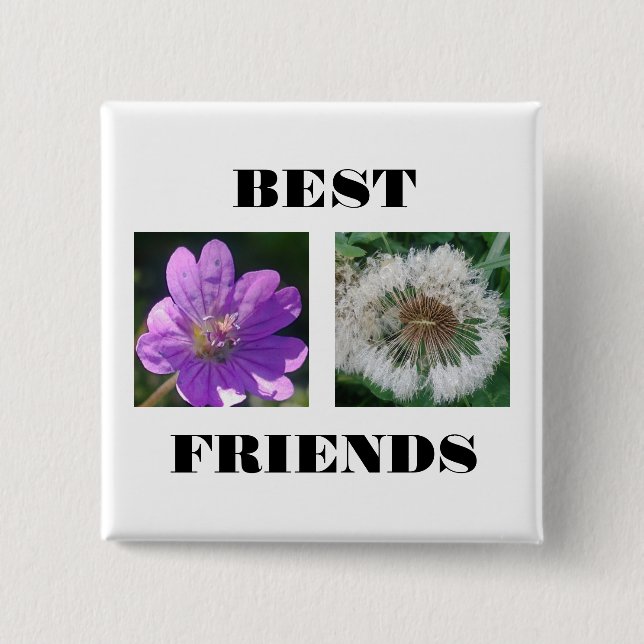 Badge Carré 5 Cm Température de l'image Best Friends (Devant)
