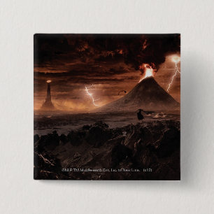 Badge Carré 5 Cm Tempête de la foudre de Mordor