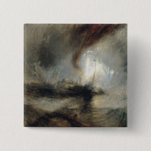 Badge Carré 5 Cm Tempête de neige