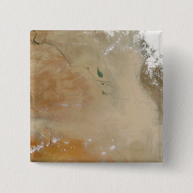 Badge Carré 5 Cm Tempête de poussière au Moyen-Orient (Devant)