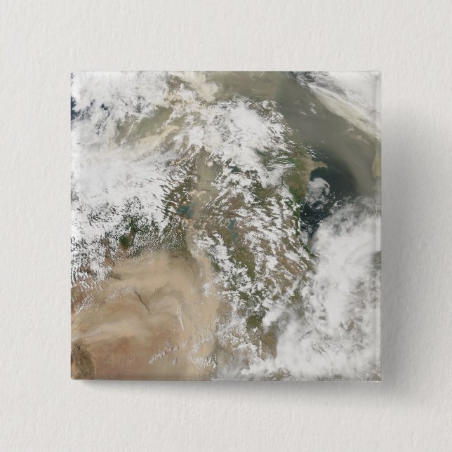 Badge Carré 5 Cm Tempête de poussière au Moyen-Orient (Devant)