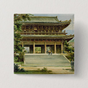 Badge Carré 5 Cm Temple bouddhiste à Kyoto, Japon