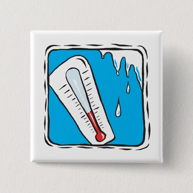 Badge Carré 5 Cm Temps d'hiver (Devant)