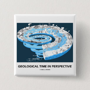Badge Carré 5 Cm Temps géologique dans la perspective (âge