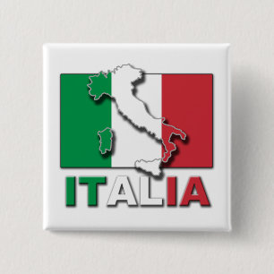 Badge Carré 5 Cm Terre de drapeau de l'Italie
