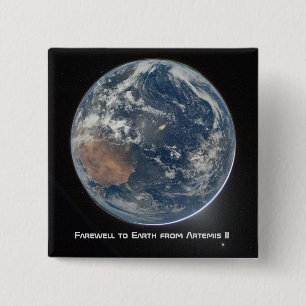 Badge Carré 5 Cm Terre depuis Artemis II