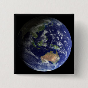 Badge Carré 5 Cm Terre entière de l'espace montrant Australie