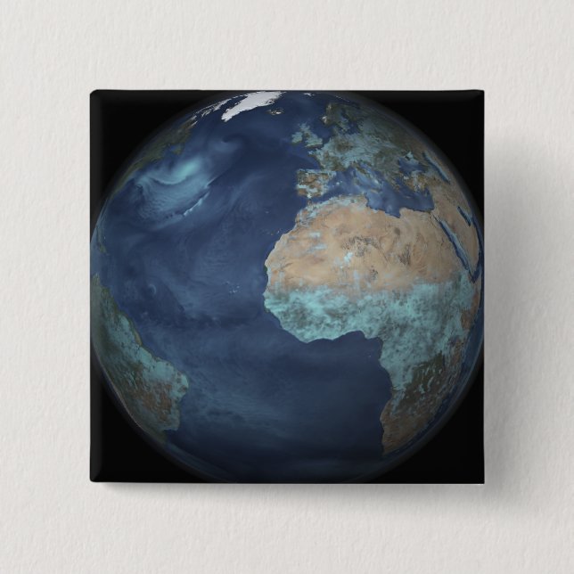 Badge Carré 5 Cm Terre entière montrant l'évaporation (Devant)