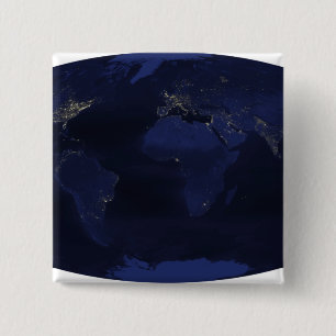 Badge Carré 5 Cm TerreàĂÂââÂs lumières nocturnes générées par l'hom