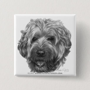 Badge Carré 5 Cm Terrier blond comme les blés Doux-Enduit