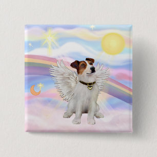 Badge Carré 5 Cm Terrier Jack Russell