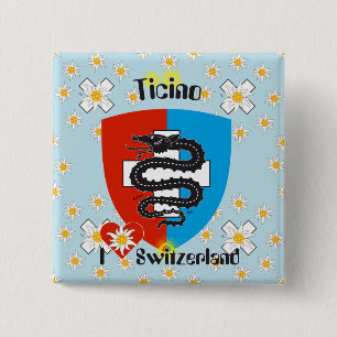 Badge Carré 5 Cm Tessin - Tessin - Schweiz - Bouton Svizzera