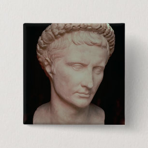 Badge Carré 5 Cm Tête de César Augustus