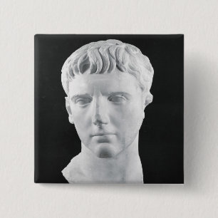 Badge Carré 5 Cm Tête de César Augustus